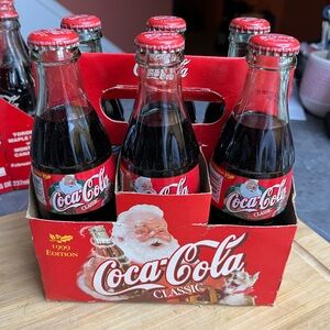 Coca Cola Classic 1999 Edition Glass Bottles - Santa Claus
